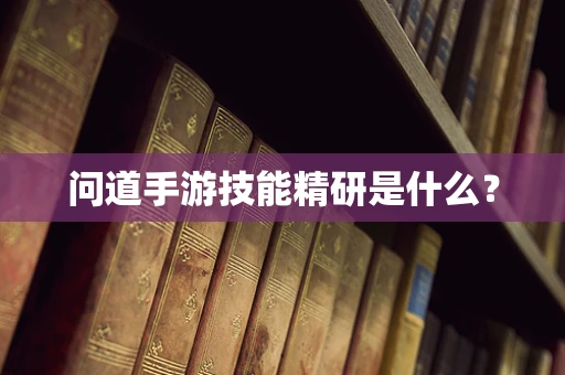 问道手游技能精研是什么？
