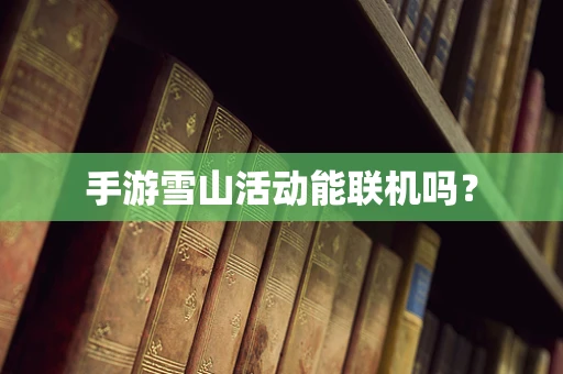 手游雪山活动能联机吗？