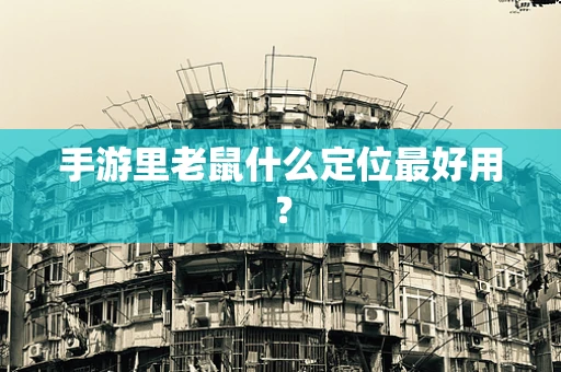 手游里老鼠什么定位最好用？