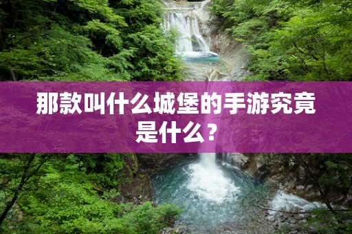 那款叫什么城堡的手游究竟是什么？