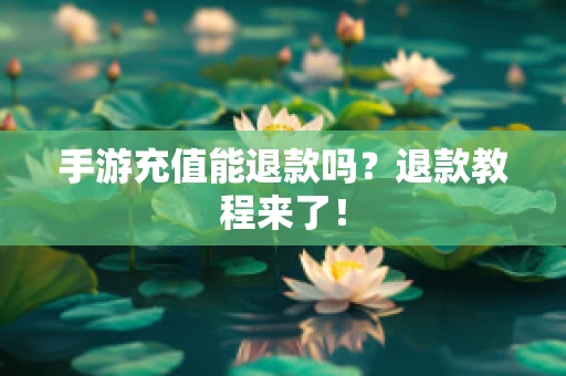 手游充值能退款吗？退款教程来了！