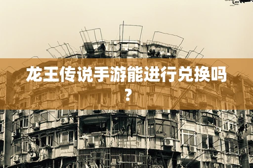 龙王传说手游能进行兑换吗？