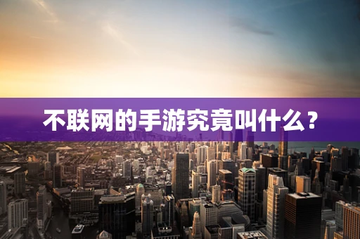 不联网的手游究竟叫什么？