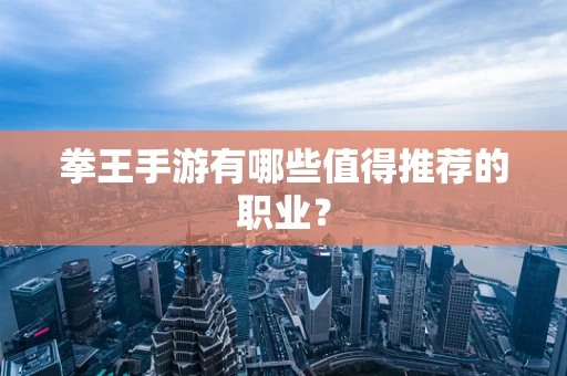 拳王手游有哪些值得推荐的职业？