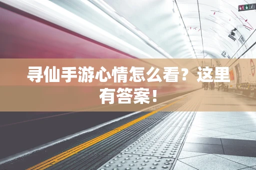 寻仙手游心情怎么看？这里有答案！